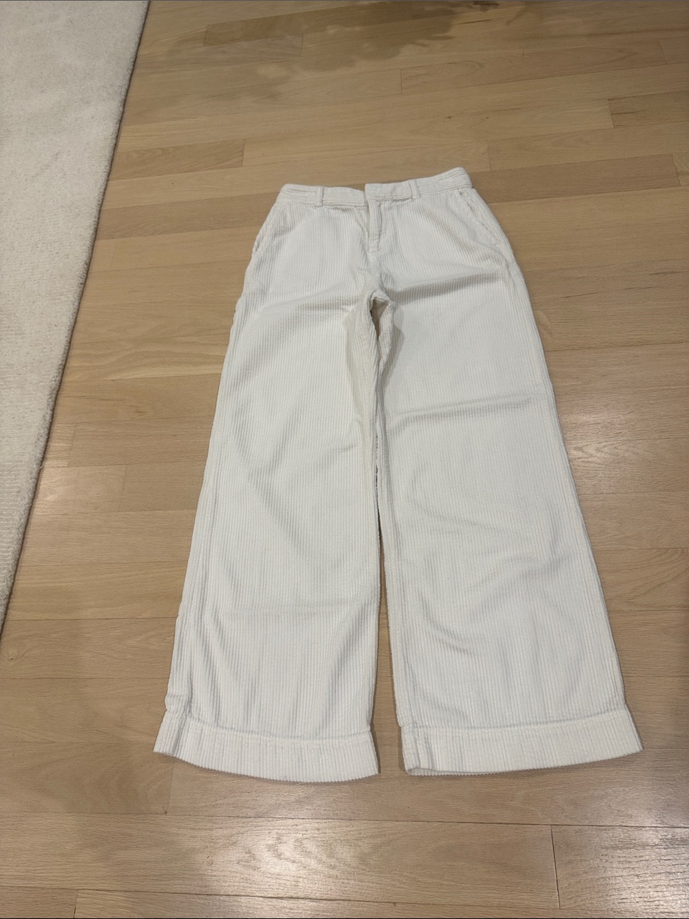 ba&sh Ecru Ivory Cream Corduroy Cord Wide Leg Pants size 36 US 4